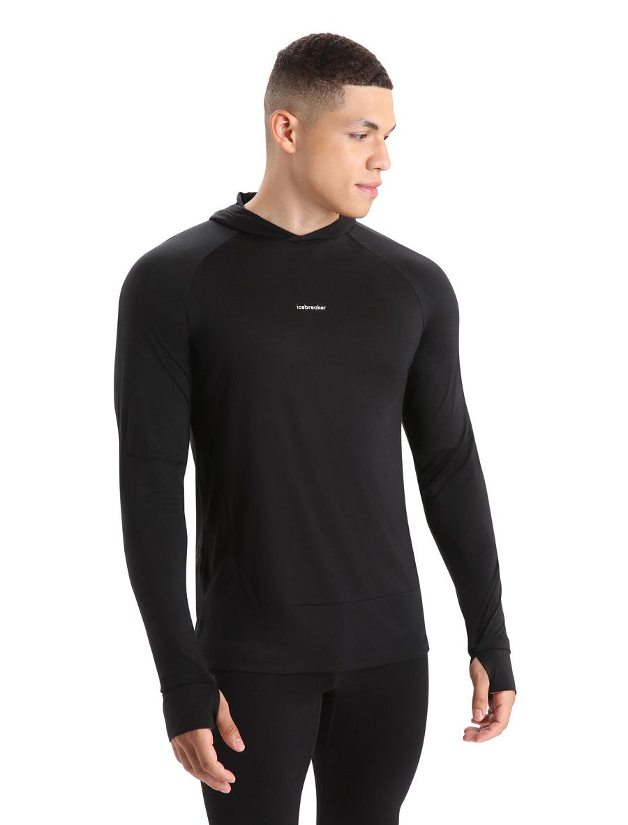 Long Sleeve Icebreaker Cool-Lite™ Merino Hoodie Homme Noir | FR 1228PJJQ